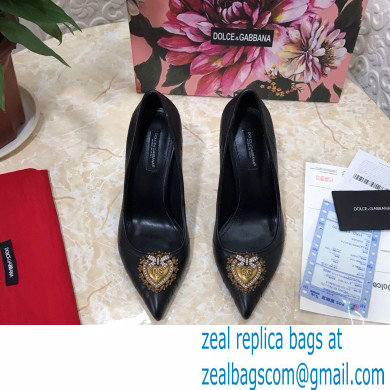 Dolce  &  Gabbana Heel 10.5cm Quilted Leather Devotion Pumps Black 2021